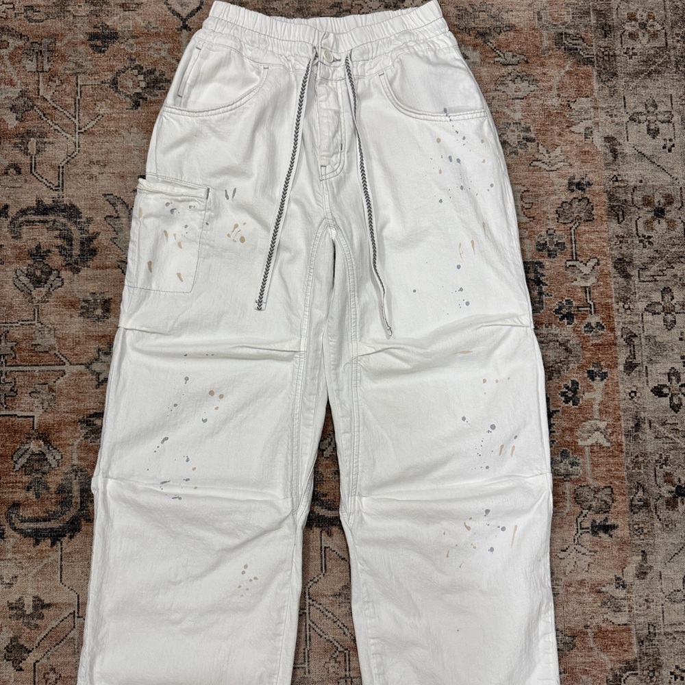 We The Free White Pants with Paint splash